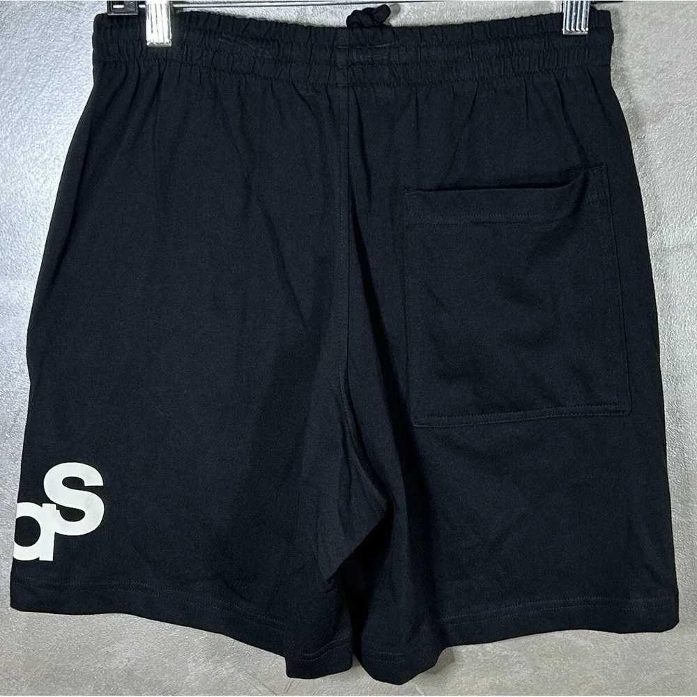 Adidas Black Shorts Q1 GD Graphic Print Logo Mens Small Gym Sweat Shorts New